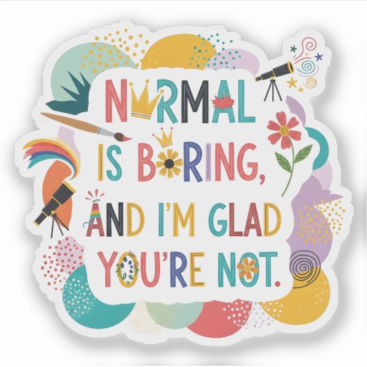 Whimsical Art Teacher Creative Quote Design Sticker (Voorkant)