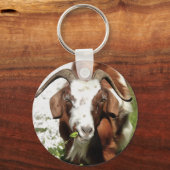 Whimsical Artistic Portrait Of A Goat Grazing Sleutelhanger (Voorkant)