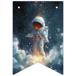 Whimsical Astronaut Bunting Vlaggen Vlaggetjes
