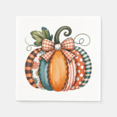 Whimsical Autumn Accent with Gingham Bow Servet (Voorkant)