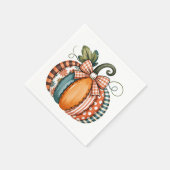 Whimsical Autumn Accent with Gingham Bow Servet (Hoek)