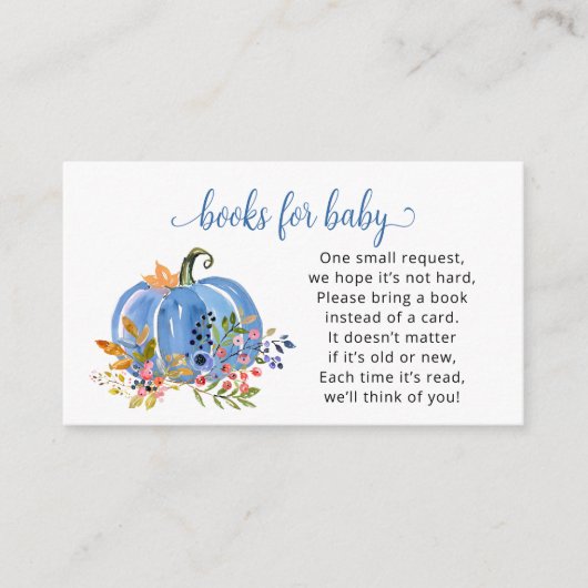 Whimsical Autumn Baby Shower Book Request Card Informatiekaartje (Voorkant)