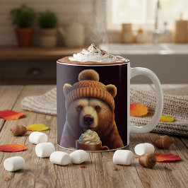 Whimsical Autumn Beer Warme Chocolade Hygge Tweekleurige Koffiemok