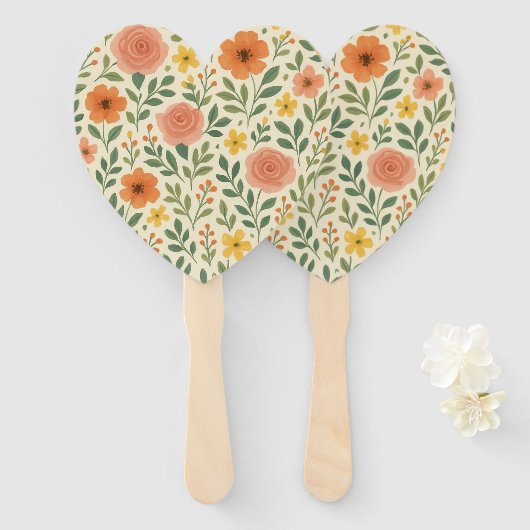 Whimsical Autumn Blooms Pattern Handwaaier (Voorkant en achterkant)