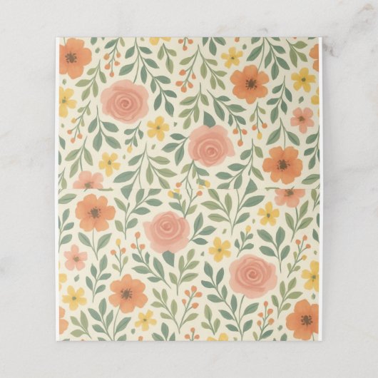 Whimsical Autumn Blooms Pattern Plaatskaartje (Buitenkant ongevouwen)