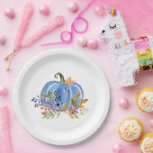 Whimsical Autumn Blue Pumpkin  Papieren Bordje (Feest)