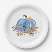 Whimsical Autumn Blue Pumpkin  Papieren Bordje (Voorkant)