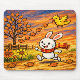 Whimsical Autumn Bunny Muismat