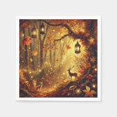 Whimsical Autumn Enchanted Golden Forest Decoupage Servet (Voorkant)