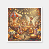 Whimsical Autumn Fairy Pumpkin Market Decoupage Servet (Voorkant)