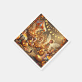 Whimsical Autumn Fairy Pumpkin Market Decoupage Servet (Hoek)