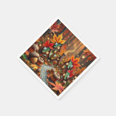 Whimsical Autumn Fairy Tale Village Decoupage Servet (Hoek)