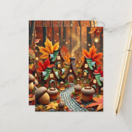 Whimsical Autumn Fairy Village Scrapbook Papier