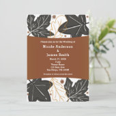 Whimsical Autumn Fall Leaves & Acorns Wedding Kaart (Staand voorkant)