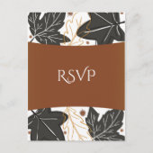 Whimsical Autumn Fall Leaves & Acorns Wedding RSVP Uitnodiging Briefkaart (Voorkant)