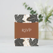 Whimsical Autumn Fall Leaves & Acorns Wedding RSVP Uitnodiging Briefkaart (Staand voorkant)