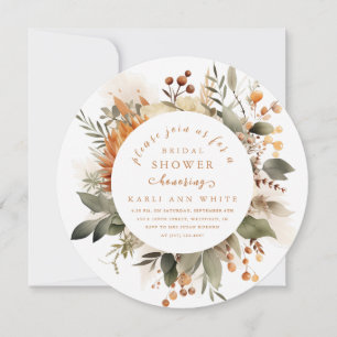 Whimsical Autumn Floral Bouquet Vrijgezellenfeest Kaart