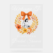 Whimsical Autumn Floral Vrijgezellenfeest Welkom Acryl Bord (Voorkant)