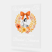 Whimsical Autumn Floral Vrijgezellenfeest Welkom Acryl Bord (Hoek)