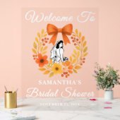 Whimsical Autumn Floral Vrijgezellenfeest Welkom Acryl Bord (Huwelijk)