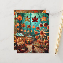 Whimsical Autumn Forest Carnival Scrapbook Paper