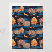 Whimsical Autumn Fox Night Forest Seamless Pattern Kaart (Voorkant / Achterkant)