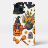 Whimsical Autumn Halloween Cat iPhone Case – Schat Hoesje (Achterkant)