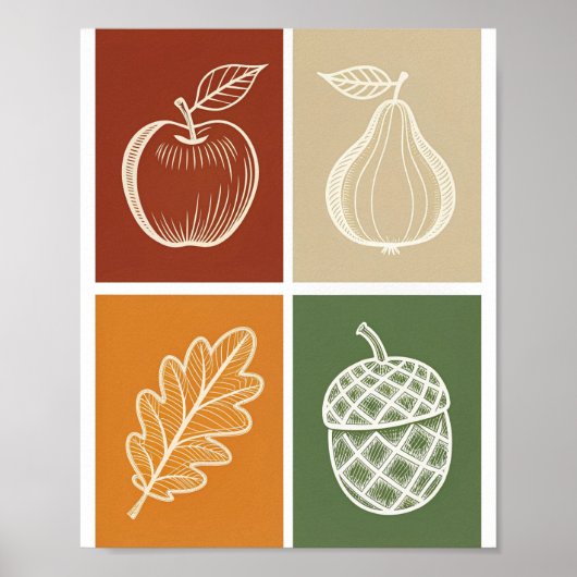Whimsical Autumn Harvest Set Poster (Voorkant)