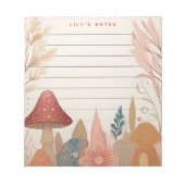 Whimsical Autumn Herfst Paddenstoelen Gepersonalis Notitieblok (Voorkant)