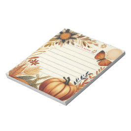 Whimsical Autumn Herfst Pompoen gepersonaliseerd Notitieblok