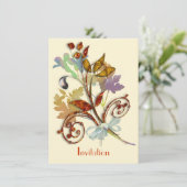 Whimsical Autumn Herfst Rustic Flower Bouquet Kaart (Staand voorkant)