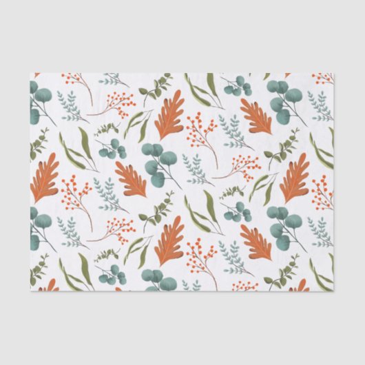 Whimsical Autumn Leaves Pattern Tissuepapier (Voorkant)