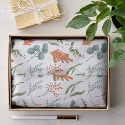 Whimsical Autumn Leaves Pattern Tissuepapier (Geschenk)