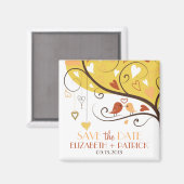 Whimsical Autumn Lovebird Save the Date Magnet (Voorkant / Achterkant)