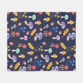 Whimsical Autumn Mushrooms Fleece Deken (Voorkant (Horizontaal))