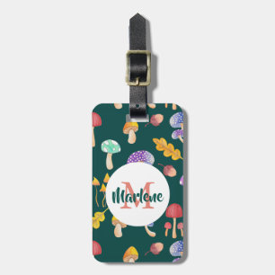 Whimsical Autumn Mushrooms   Gepersonaliseerd Bagagelabel