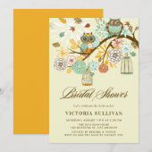 Whimsical Autumn Owls Bridal Shower Invitation Kaart (Voorkant / Achterkant)