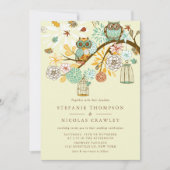 Whimsical Autumn Owls Rehearsal Dinner Invitation Kaart (Voorkant)