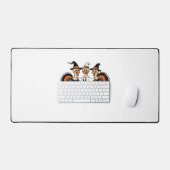 Whimsical Autumn Patchwork Pompoen Gezellige Herfs Bureaumat (Keyboard & Muis)