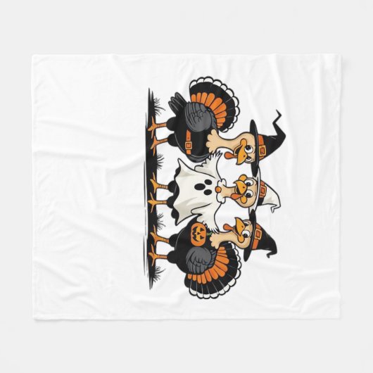 Whimsical Autumn Patchwork Pompoen Gezellige Herfs Fleece Deken (Voorkant (Horizontaal))