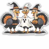 Whimsical Autumn Patchwork Pompoen Gezellige Herfs Sticker (Voorkant)