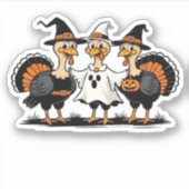 Whimsical Autumn Patchwork Pompoen Gezellige Herfs Sticker (Voorkant)
