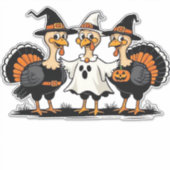 Whimsical Autumn Patchwork Pompoen Gezellige Herfs Sticker (Voorkant)