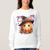 Whimsical Autumn Pumpkin Witch Design Trui (Voorkant)