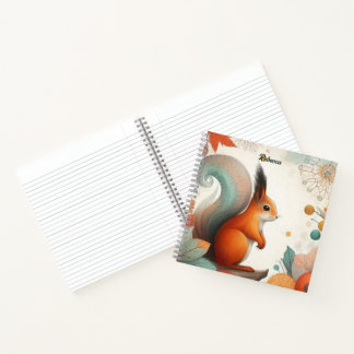 Whimsical Autumn Squirrel gepersonaliseerd Notitieboek