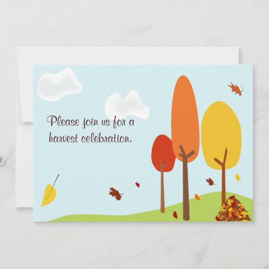 Whimsical Autumn Trees Invitation Kaart (Voorkant)