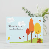 Whimsical Autumn Trees Invitation Kaart (Staand voorkant)