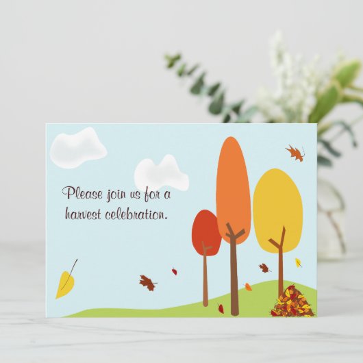 Whimsical Autumn Trees Invitation Kaart (Staand voorkant)