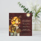 Whimsical Autumn Trees Wedding Save the Date (Staand voorkant)