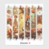 Whimsical Autumnal Fantasy Washi Tape Scrapbook Sticker (Vel)